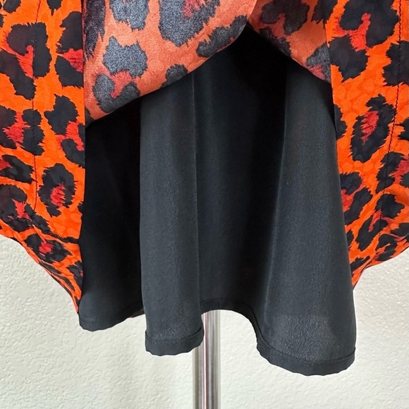 MSGM Milano Ruffled Orange Leopard Print Crepe Mini Dress, Sz Medium - Picture 10 of 13